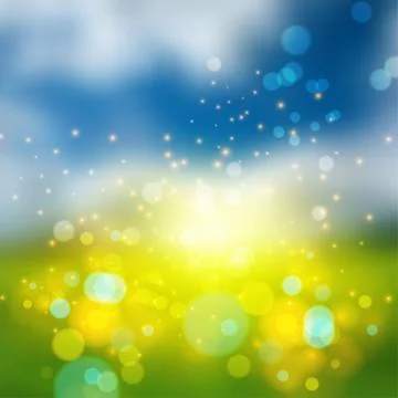 Bokeh lights effect on fresh spring gradient  background 스톡 일러스트