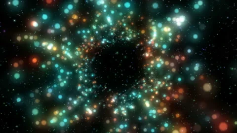 Bokeh lights. Festive motion backdrop. Defocused light background Stock Footage 124343500