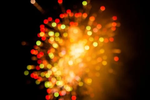 Bokeh lights from a firework Stock Photos
