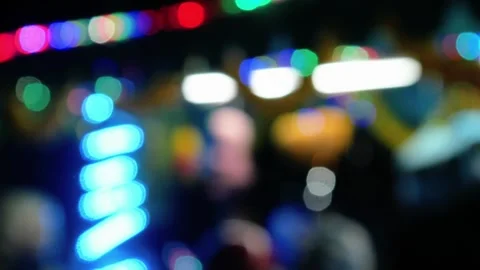 Bokeh lights at night. blur on lights Stock Footage 308134196