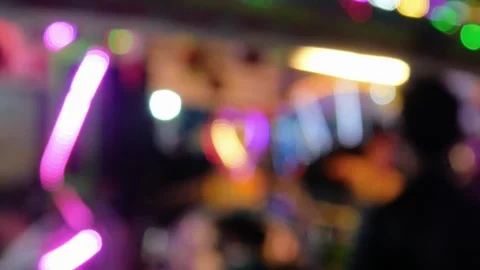 Bokeh lights at night. blur on lights Stock Footage 308134216