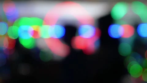 Bokeh lights at night. blur on lights Stock Footage 308134309