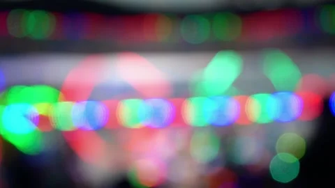 Bokeh lights at night. blur on lights Stock Footage 308134333