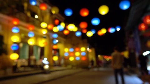 Bokeh lights at night Stock Footage 83685766