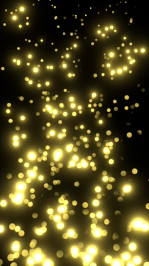 Bokeh lights rising in seamless loop. Abstract animation loop with gold bokeh Stock Footage 331223934