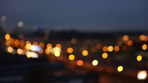 Bokeh lights shot of Berlin Stock Footage 77503170