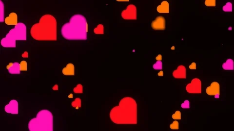 Bokeh made of colored hearts Video stock 123418190