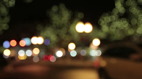 Bokeh main street lights Video stock 33652322