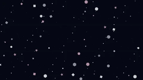 Bokeh moon light abstract animation with stars and geometric shapes on dark Stock Footage 345831398
