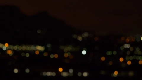 Bokeh Mountain City Lights Stock Footage 229325986