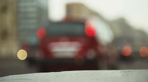Bokeh movement of cars with headlights Stock Footage 57796889