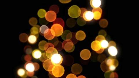Bokeh New Year Tree Lights Blinking Seamless on Black Background. Loop-able 3d Stock Footage 97778497