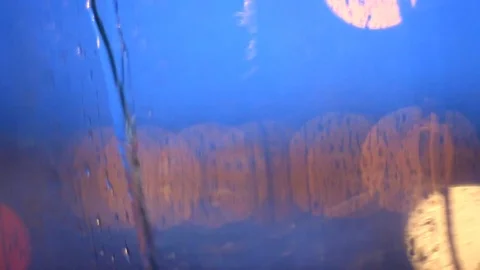 Bokeh night effect blurry background from the window Stock Footage 94439985