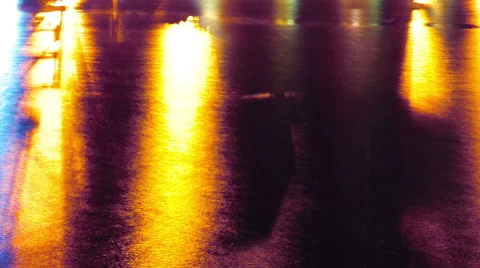 Bokeh of night glares reflected from sea water Stock Footage 42811581