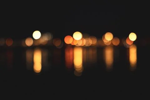 Bokeh night lights reflection Stock Photos