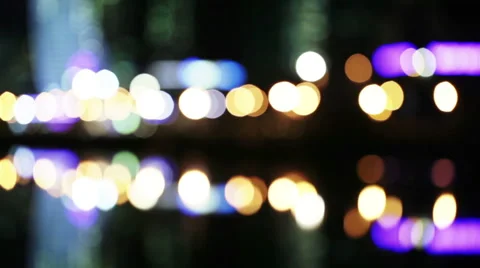 Bokeh night traffic reflection water 스톡 동영상 53849703