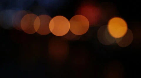 Bokeh Pan of Night Lights Stock Footage 33402229
