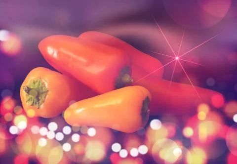 Bokeh with paprika as background Stock Photos
