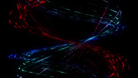 Bokeh particle twist line abstract seamless background 4k video Stock Footage 341279563