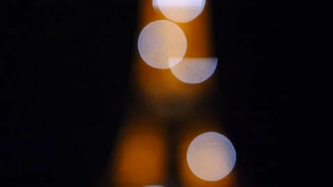 Bokeh photo of Eiffel Tower at night Video stock 277975705