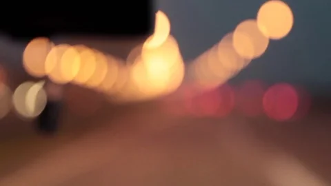 The bokeh of the road seen from inside the running car Video stock 79953563