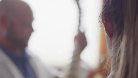 Bokeh Shot of a Chiropractor Explaining the Function of the Spine to a Patient 스톡 동영상 208758954