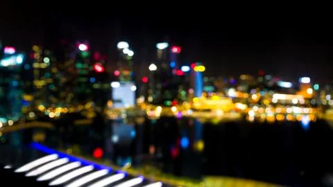 Bokeh Skyline Background Stock Photos