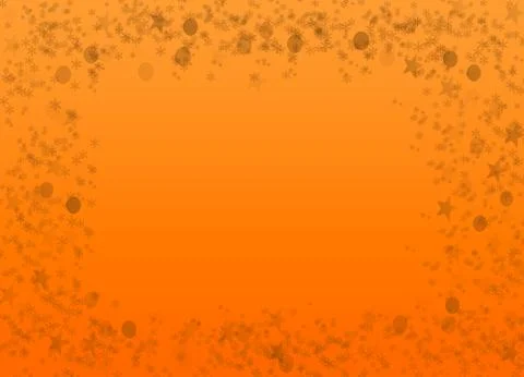Bokeh &amp; Snow Flakes Design Frame On Modern Orange Background Template Stock Illustration