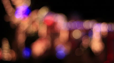 Bokeh soft focus background of Christmas lights on house Video stock 45581787