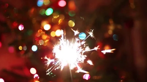 Bokeh sparkler Stock Footage 83897024