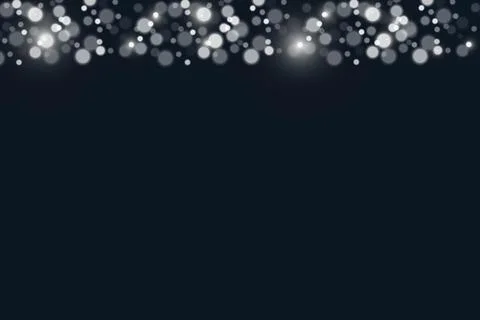 Bokeh sparkles on a dark blue background. Shiny blurred lights Christmas Stock Illustration