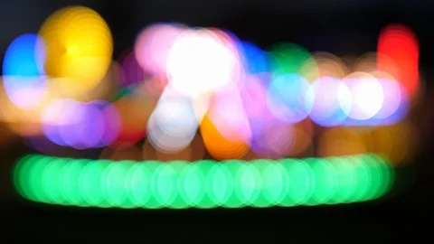 Bokeh Spinning Lights Theme Park 動画素材 107882179