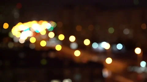 Bokeh texture blurred background of multi-colored lights, big city lights, he Stock Footage 106526067