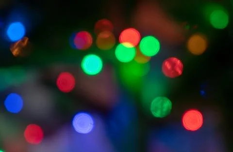 Bokeh texture blurred background of multicolored lights, back blurred backgro Foto stock