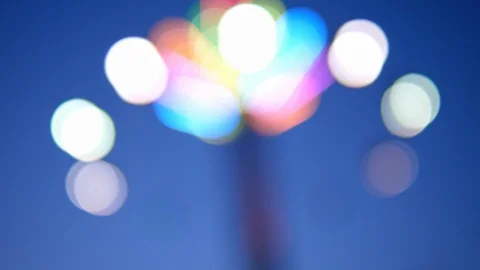 Bokeh Theme Park Sky Tower Stock Footage 107803675