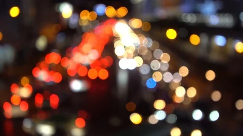 Bokeh traffic in city. Video stock 97792504