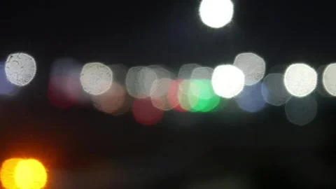 Bokeh traffic lights blur at night Stock Footage 321978871
