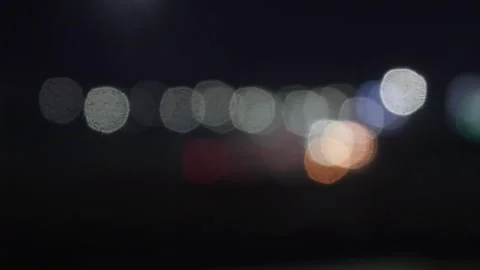 Bokeh traffic lights blur at night Stock Footage 321978892