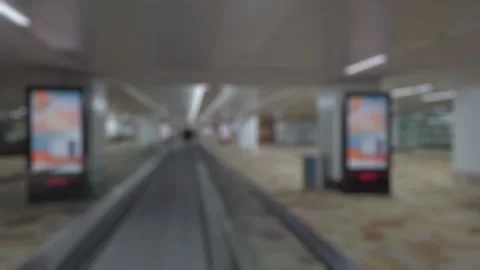 Bokeh view of arrival zone of International Airport in New Delhi, India. Stock Footage 308186774