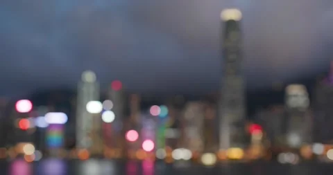 Bokeh view of city at night Stock Footage 131049552