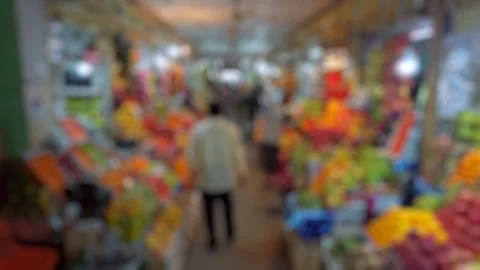 Bokeh view inside of Russel Market in Bangalore, India. Stock Footage 313806160