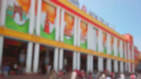 Bokeh view of NDLS railway station in New Delhi, India. Stock Footage 310036210