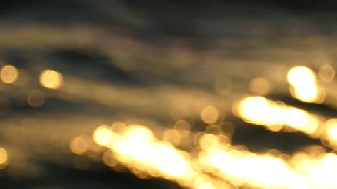 Bokeh Waves In Golden Sunset Stock Footage 76202387