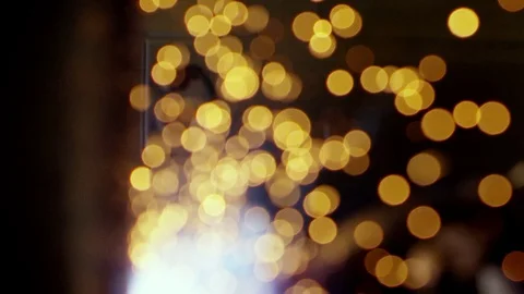 Bokeh From Welding Sparks Background Stock Footage 78527458