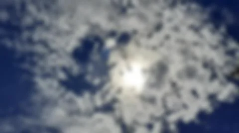 Bokeh white clouds, blue sky, the azure stratosphere, and spindrift. Foto stock