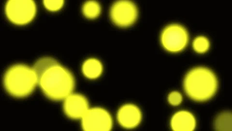 Bokeh Yellow Light Orbs Drifting on Black Background for Dreamy Video Overlay Stock Footage 337102665
