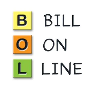 BOL initials in colored 3d cubes with meaning Stock Illustration