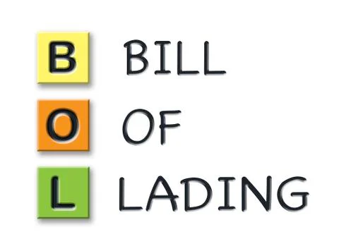 BOL initials in colored 3d cubes with meaning 스톡 일러스트