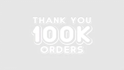 Bold 100k orders thank you milestone animation Stock Footage 335906599