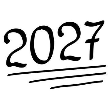 Bold 2027 typography with three horizontal technical line elements 스톡 일러스트